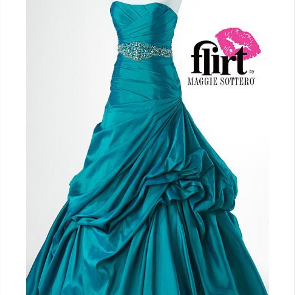 Maggie Sottero Prom Dress - Size 4 - Dark Teal